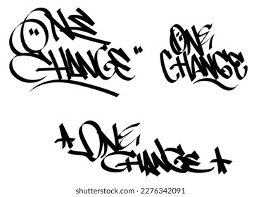 etiqueta de graffiti palabra de ONE CHANGE