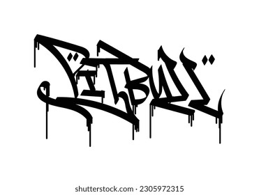 graffiti tag word of PITBULL