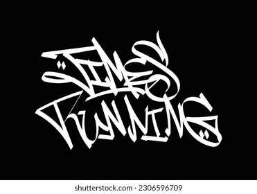 graffiti tag word TIME RUNNING