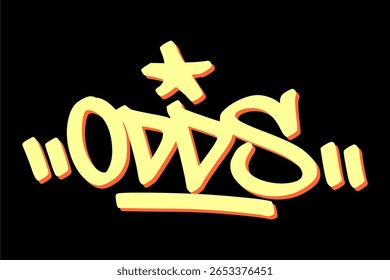 Graffiti tag "odds" em amarelo sobre fundo preto. Letras de arte de rua refletindo a tensão do jogo, cálculos de risco e atmosfera de casino ousado.
