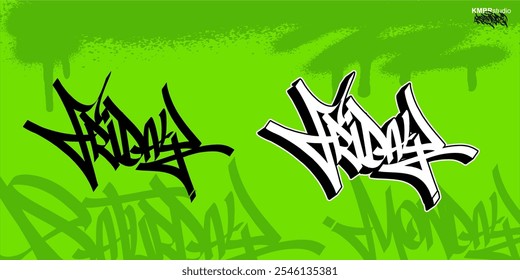 Graffiti Etiquetado Viernes Con Estilo De Caligrafía De Cincel