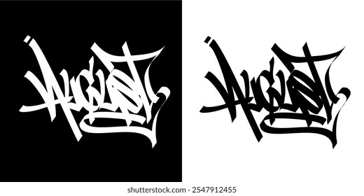 Graffiti Tagging Month of Calender With Chisel Calligraphy Style Street Art
