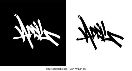 Graffiti Tagging Month of Calender With Chisel Calligraphy Style Street Art