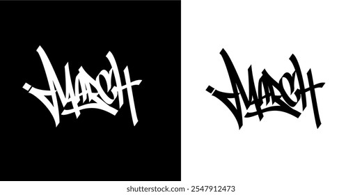 Graffiti Tagging Month of Calender With Chisel Calligraphy Style Street Art