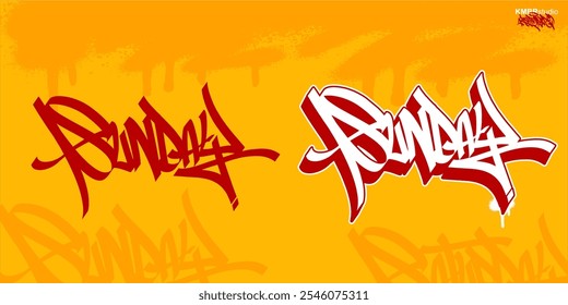 Graffiti Tagging Sunday With Chisel Calligraphy Style