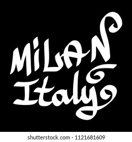 Graffiti tags inscription country and city Milan Italy.