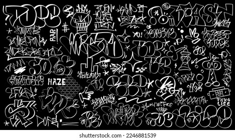 graffiti tags lettering set ,vector design element
