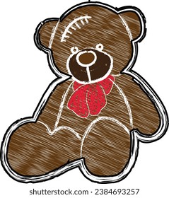 graffiti teddy bear illustration in street art style