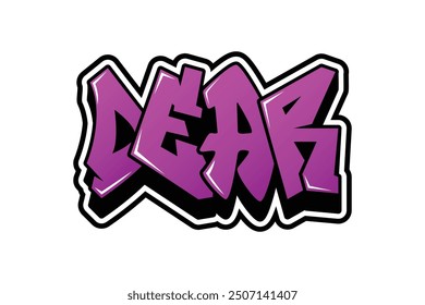 Diseño de texto de graffiti con la palabra "querida"