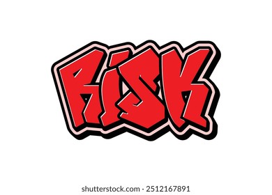 graffiti text design with the word "risk"