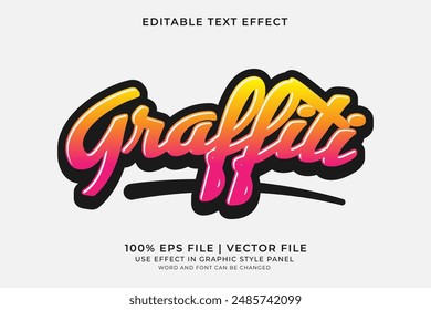 Graffiti Text effect editable vector. Colorful text effect