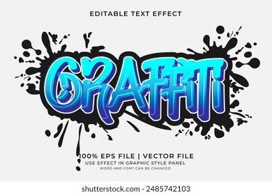 Graffiti Text effect editable vector. Colorful text effect