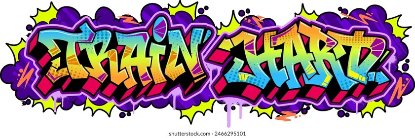 Graffiti text gym fitness vector illustration