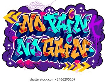 Graffiti text gym fitness vector illustration