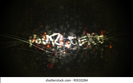 Graffiti Text on Grunge Wall  | EPS10 Vector Background | Layers Organized and Named