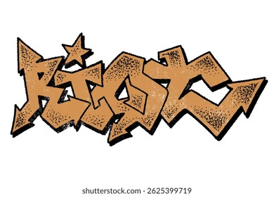Graffiti text "RIOT" with bold vintage style and rough texture. Distressed, gritty strokes showcase raw urban energy, perfect for edgy posters, street art, punk rock, and retro designs.