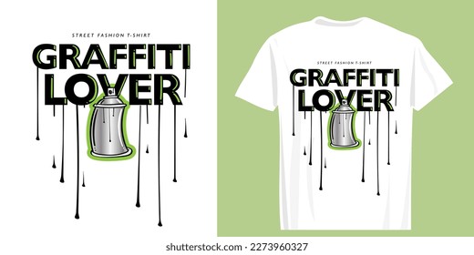 Graffiti text. Spray paint can urban style drawing. Vector illustration design for fashion graphics, t shirt prints.