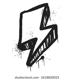 Graffiti thunder doodle with bold spray paint splatter, perfect for street art designs.