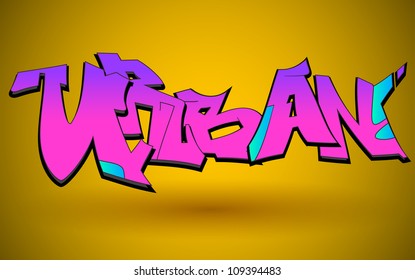 Diseño de graffiti de arte urbano