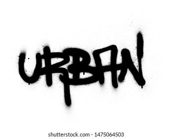 Graffiti Urban Word Sprayed In Black Over White