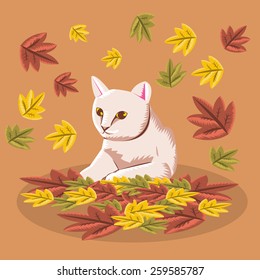 Graffiti Vector cat in autumn