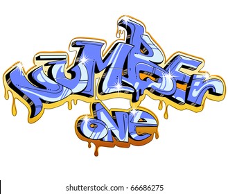 graffiti vector design. Number one