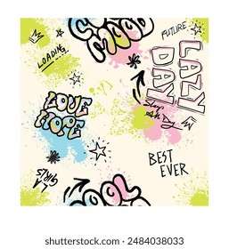 
graffiti vector design. slogans and street style texts were drawn.