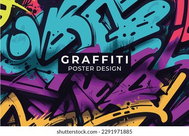 Graffiti vector drawing, banner, poster, flyer design. Design elements.