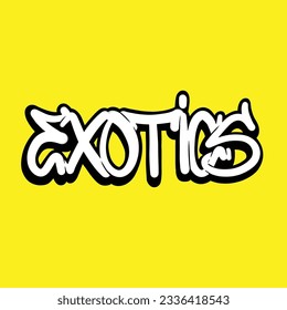 Graffiti vector exotic in handwriting design art illustration font