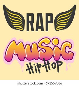 Graffiti vector hip-hop music text art urban design element street style abstract symbol graphic illustration