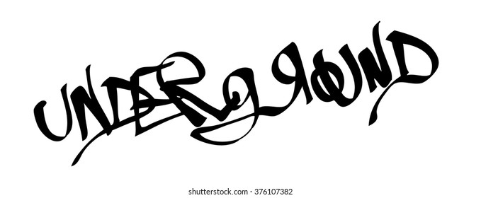 Graffiti vector tag underground on a white background. Vector art.