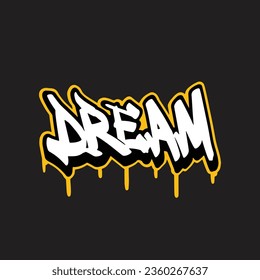 Graffiti, Vektormarkierungsbuchstabe Wort Straße Kunstmalerei handzeichnen