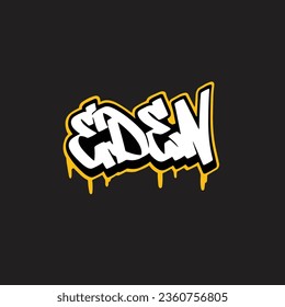graffiti vector tagging letter word text street art mural hand draw