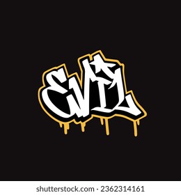 Graffiti, Vektormarkierungsbuchstabe Wort Straße Kunstmalerei handzeichnen