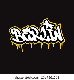 Graffiti, Vektormarkierungsbuchstabe Wort Straße Kunstmalerei handzeichnen