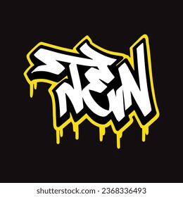 graffiti vector tagging letter word text street art mural hand draw