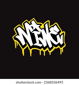 Graffiti, Vektormarkierungsbuchstabe Wort Straße Kunstmalerei handzeichnen