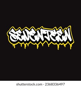 graffiti vector tagging letter word text street art mural hand draw