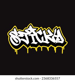 Graffiti, Vektormarkierungsbuchstabe Wort Straße Kunstmalerei handzeichnen
