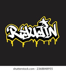 graffiti vector tagging letter word text street art mural hand draw