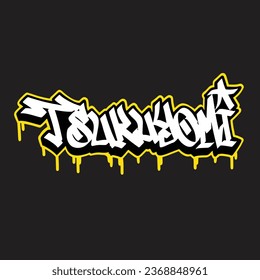 graffiti vectorial etiquetando letra palabra texto arte callejero dibujar mano mural