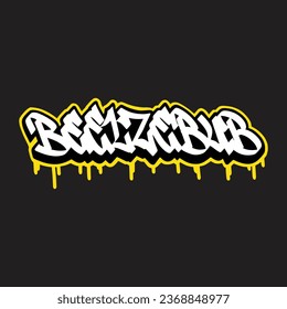 Graffiti, Vektormarkierungsbuchstabe Wort Straße Kunstmalerei handzeichnen