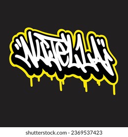 graffiti vector tagging letter word text street art mural hand draw	