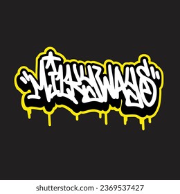 Graffiti, Vektormarkierungsbuchstabe Wort Straße Kunstmalerei handzeichnen	