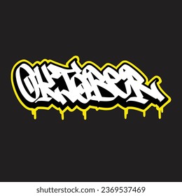graffiti vector tagging letter word text street art mural hand draw	