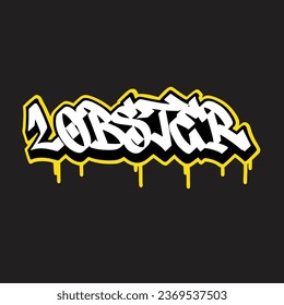 graffiti vectorial etiquetando letra palabra texto arte callejero dibujar mano mural	