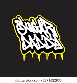 Graffiti, Vektormarkierungsbuchstabe Wort Straße Kunstmalerei handzeichnen