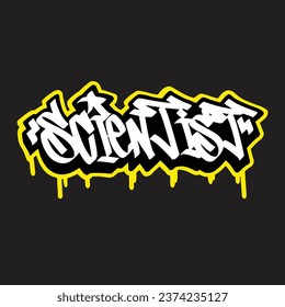graffiti vector tagging letter word text street art mural hand draw