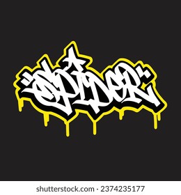 graffiti vectorial etiquetando letra palabra texto arte callejero dibujar mano mural