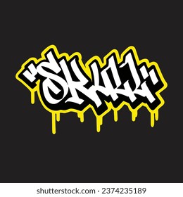 graffiti vectorial etiquetando letra palabra texto arte callejero dibujar mano mural